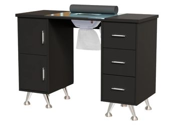 NEW OmySalon MTDGL Nail Manicure Table w/Glass Top & Electric Dust Collector & Wrist Rest