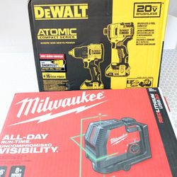 20V Max DeWalt ATOMIC Combo + Milwaukee Laser Level Combo 