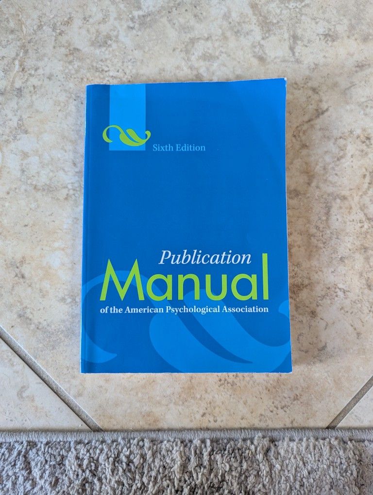 Publication Manual Of The American Psychological Association