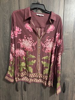 Floral Button-Down Long Sleeve Blouse