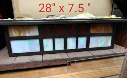 New outdoor copper w stained glass light fixture