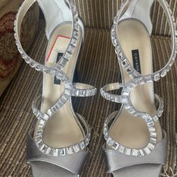 Silver High Heel Sandals 