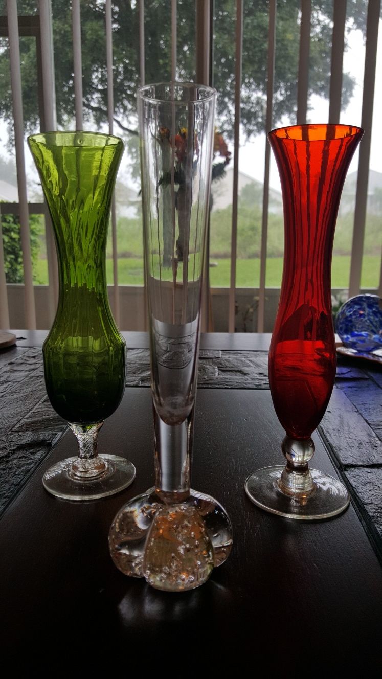 3 Glass Vases