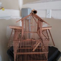 Handmade wooden birdcage
