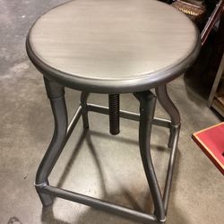 Turner gunmetal adjustable industrial swivel stool – two available 