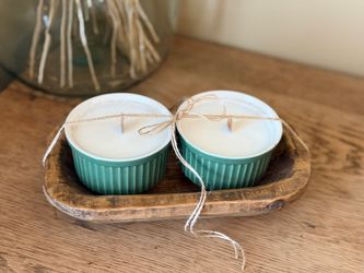 Dough Bowl and Hand-Poured Candle Set