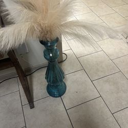 Teal Crystal Vases 