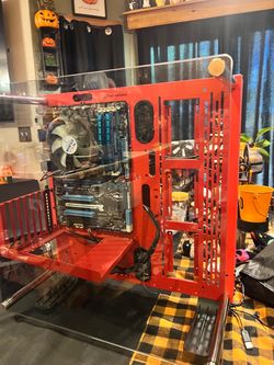 Thermaltake Core P3 Red Open-Air PC – i7-2600 / 16GB RAM – No GPU/PSU