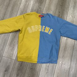 Supreme Split Crewneck Sweatshirt Mustard (SIZE L)