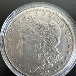 1881 Morgan Dollar No Mint Mark 90% Silver