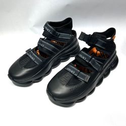 Versace Chain Reaction Black Sandals Size 12