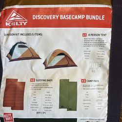 Kelty Discovery Basecamp Bundle – Like New Camping Set (Tent, Sleeping Bags & Pads)