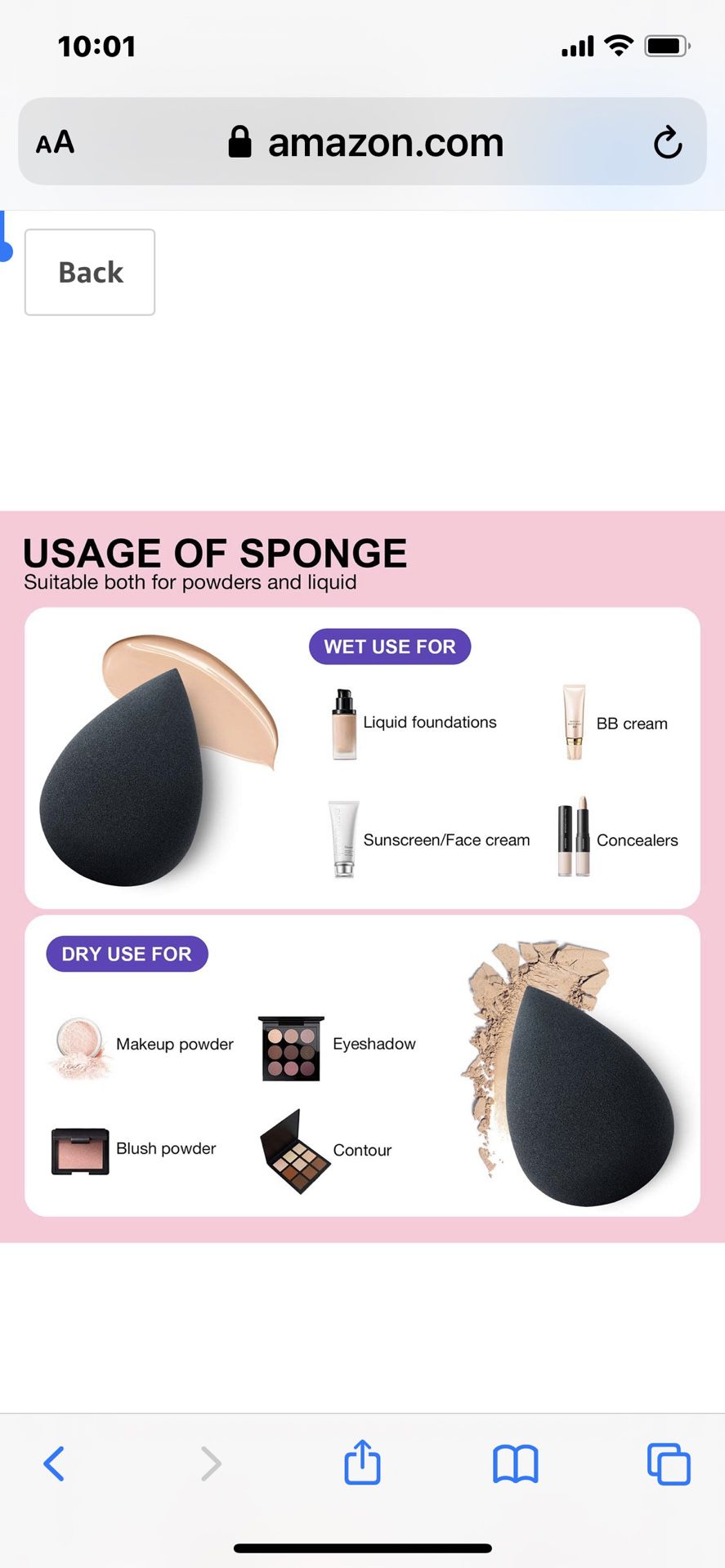 Hygea Beauty Makeup Sponge Blender Set of 5 - Non Latex, Soft, Multi-colored Foundation Blending Sponges for Cream, Powder and Liquid