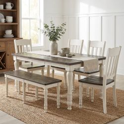 Madden 6-Piece Dining Set, Vintage White