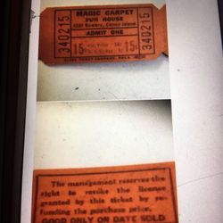 Coney Island Magic Carpet tickets about . 1930-1940s