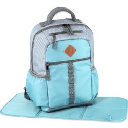 Baby Essentials Two Tone Diaper Bag Backpack with Portable Changing Pad, Stroller Straps, Insulated Bottle Pocket, 2 Pc Set