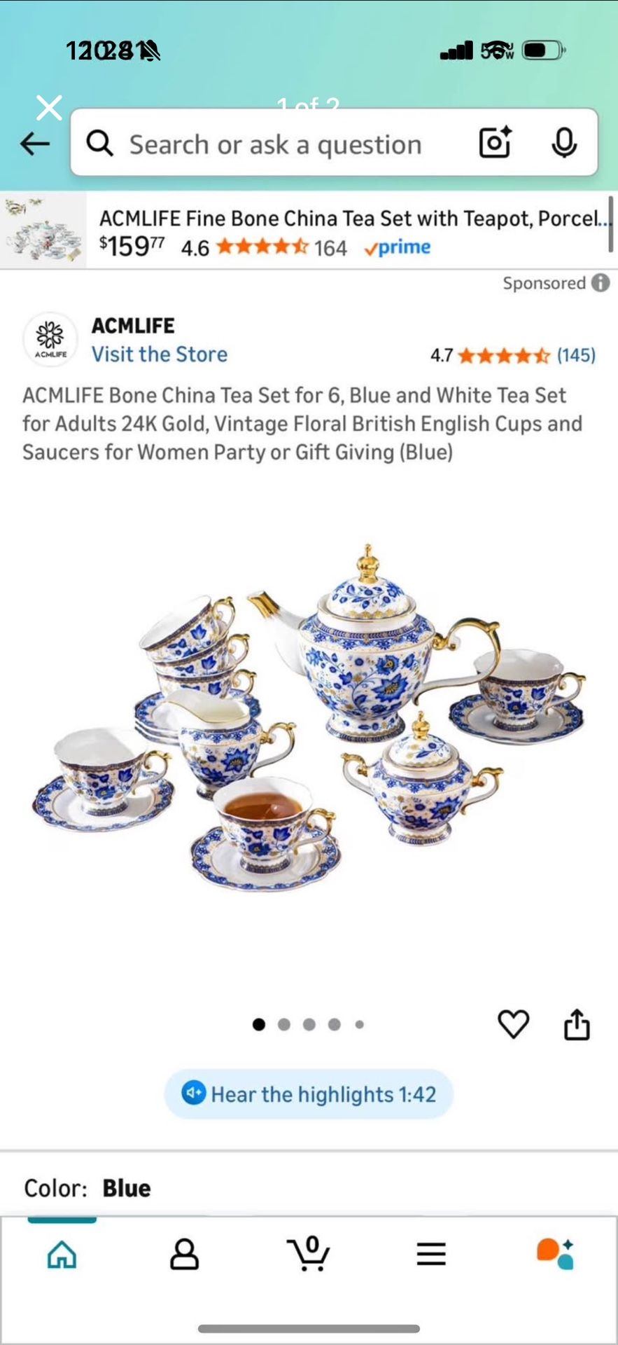 24 K Gold Bone China New In Box