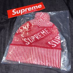 Supreme Banner Beanie “Red”🔥