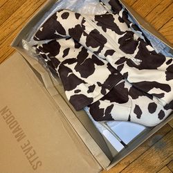 Cow Print Thigh High Boots 