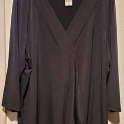 Lane Bryant Black Blouse 22/24 NWT