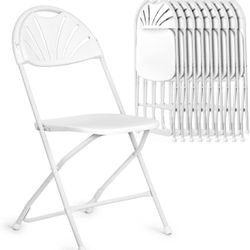 10 Pack,Plastic Folding Chairs with Fan Back Stackable Lightweight Portable Commercial Outdoor Chairs for Events Dining Wedding Party Picnic Banquet,