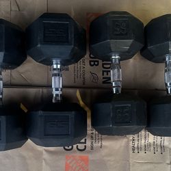 Rubber Hex Dumbbells 