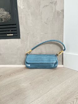 BUENO Teal  Faux croc leather  purse