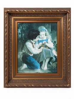 Ornate Framed Print – Children Sewing Scene – Westwood / Wilshire
