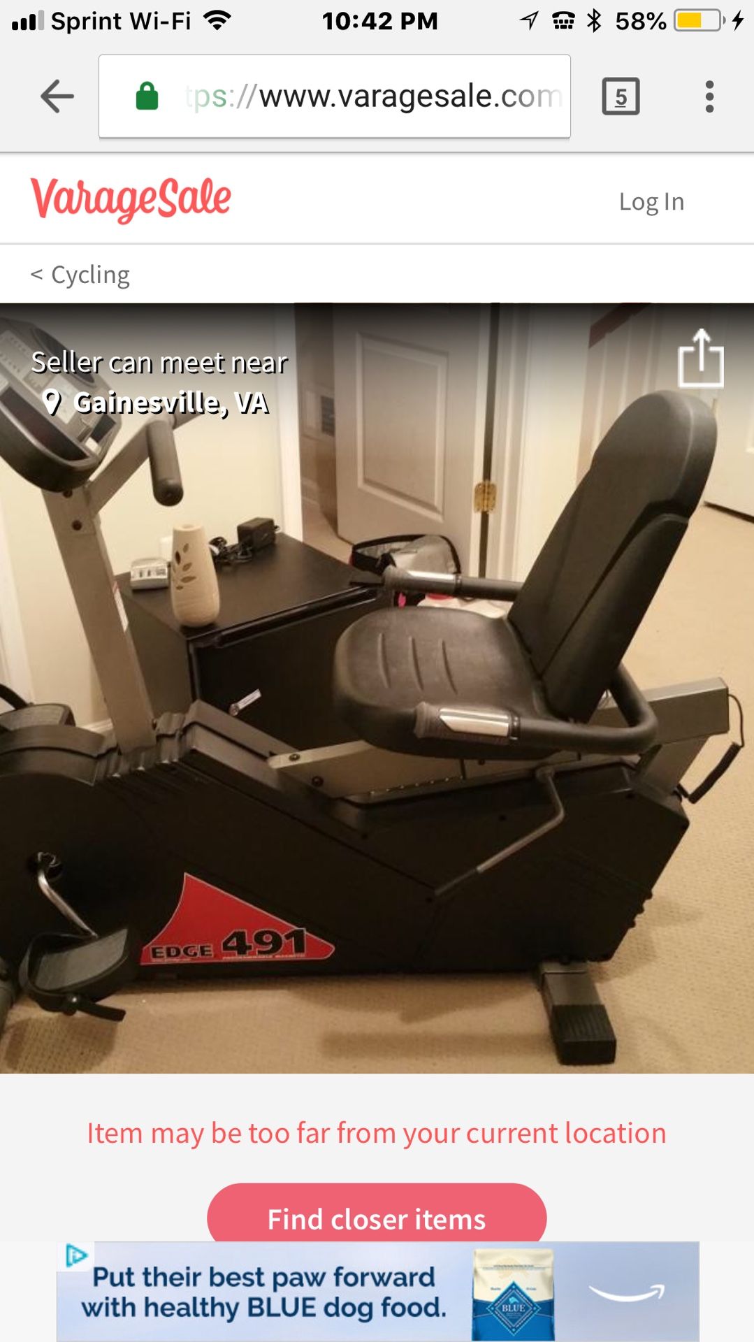 Edge 491 recumbent bike reviews sale