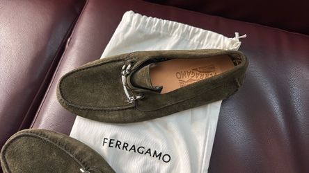Ferragamo Suede Loafers with Silver Bit size 7