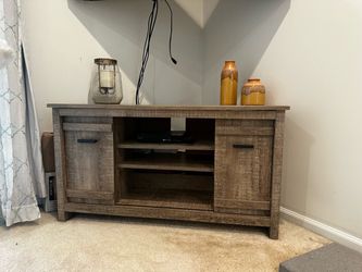 Modern Corner TV Stand / Console – Weathered Oak Price: