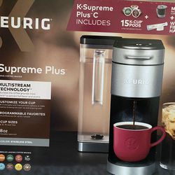 Keurig K-Supreme Plus C Single Serve Coffee Maker with 15 K-Cup Pods (New)