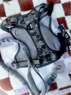 GREY CAMO PRINT LARGE SIZE DOG HARNESS
