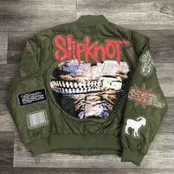 Men’s Civil Regime x Slipknot Pulse Of The Maggots Bomber Green Jacket X-Large