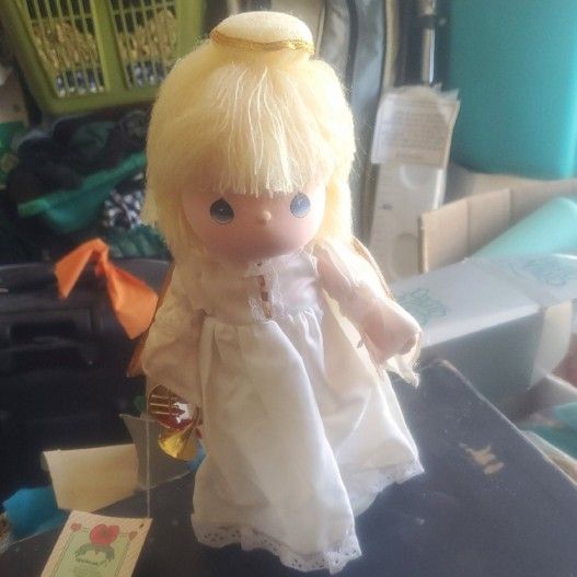 Precious Moments Musicals Doll With Box Pink and Green Accents