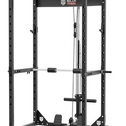 MAJOR LUTIE Power Cage, PLM05 1200lbs Capacity Power Rack with LAT Pull Down and Landmine Attachment for Home Gym $200