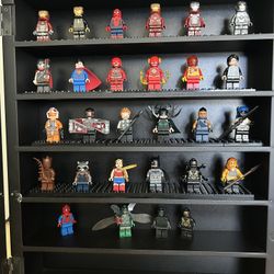 Official LEGO Superhero Minifigure Lot w/ Display Case – Marvel & DC