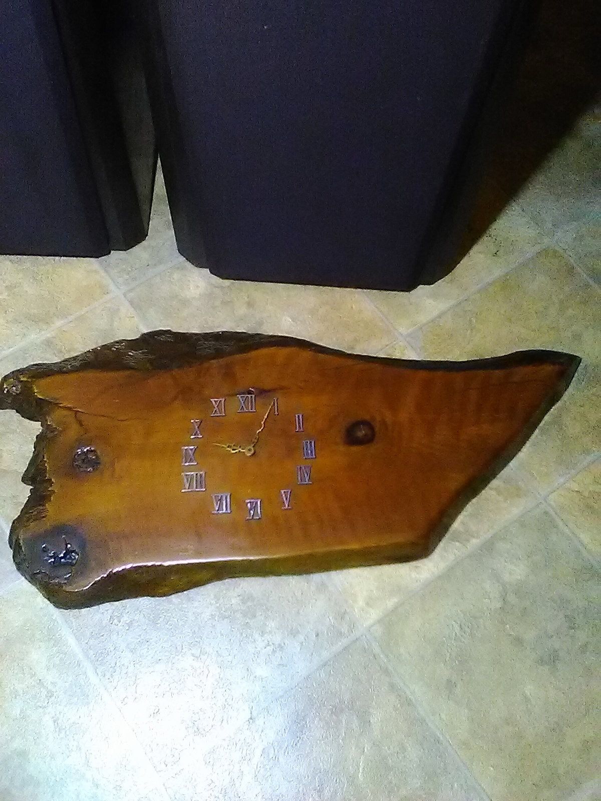 Vintage tree stump clock.