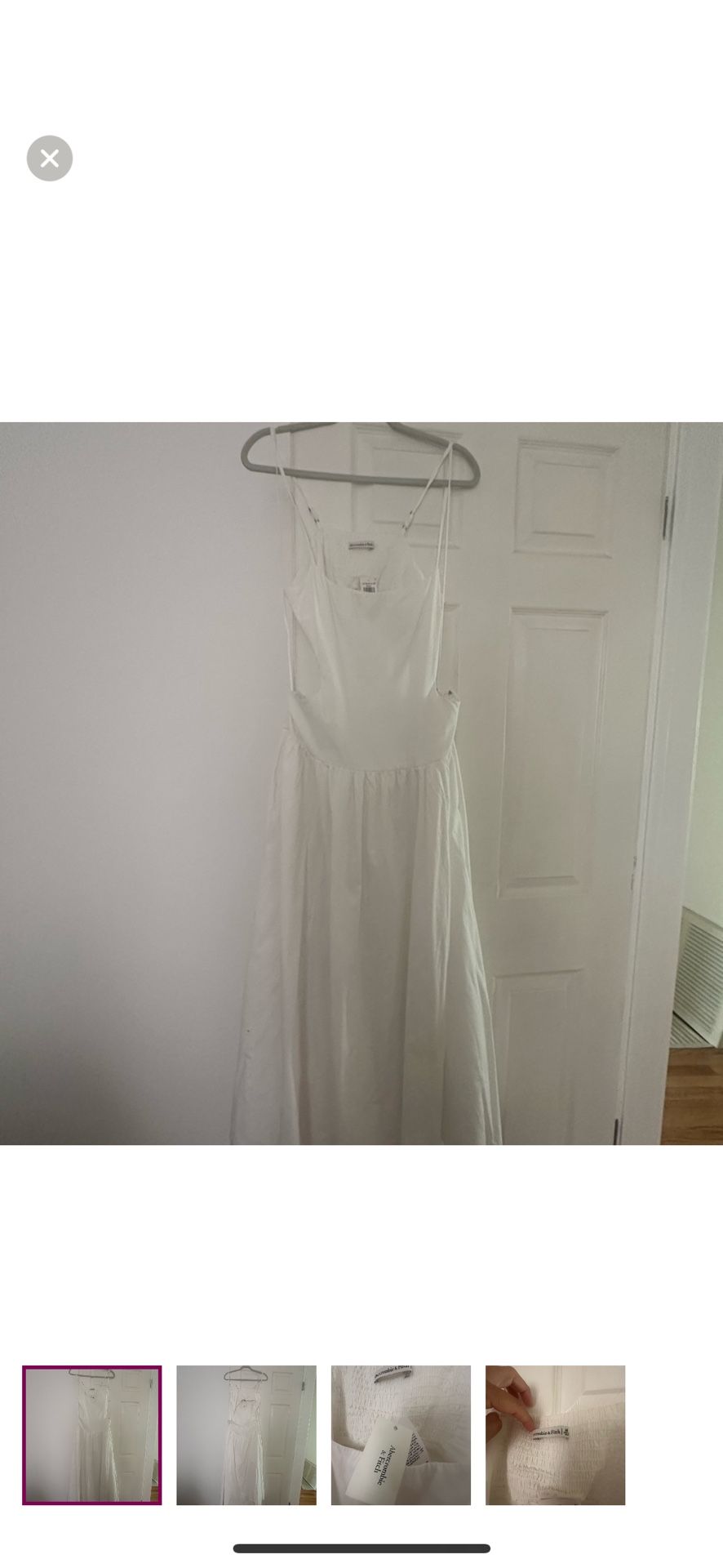 Abercrombie And Fitch White Ruched Sundress