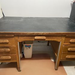 Solid Wood Oak Executive Desk 