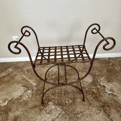 Wrought Iron Gilt Bench/ Stool
