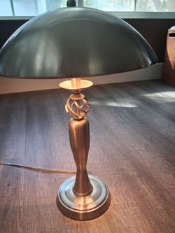 Brushed Silver Metal Dome Shade Table Lamp