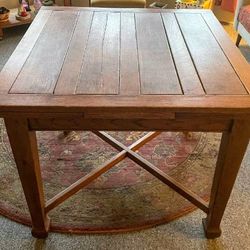 Pub Style Antique Oak Dining Table 