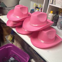 5 Pink Cowboy Hats 