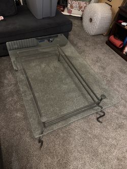 Heavy glass coffee table