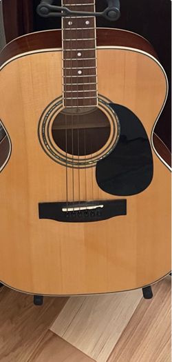 Mitchell 6 string acoustic guitar with guitar stand