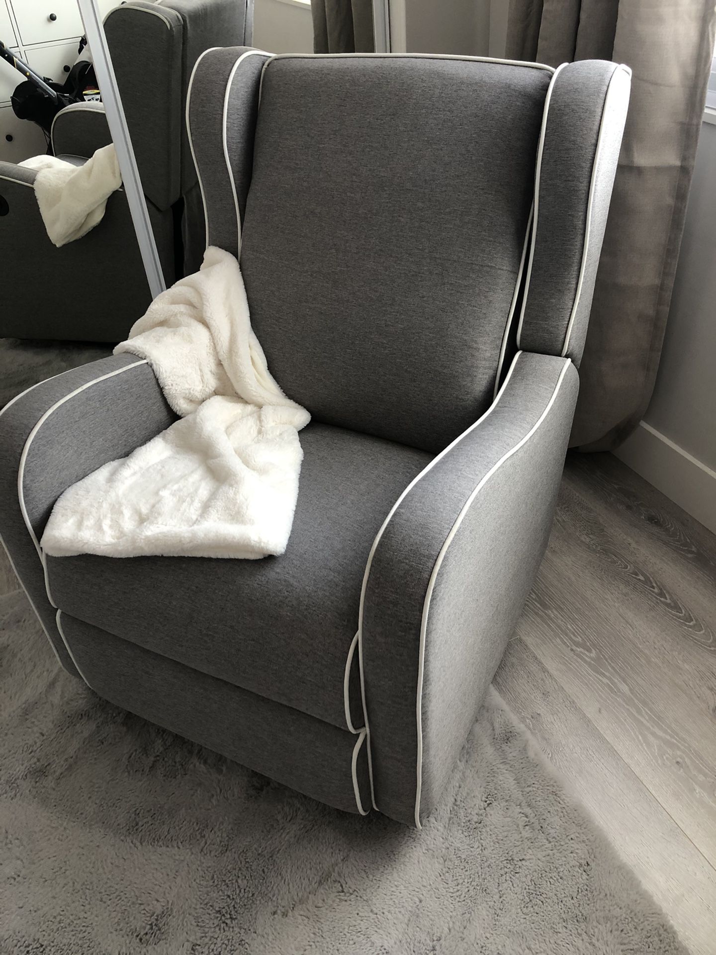 Grey Rocking chair, gliding recliner