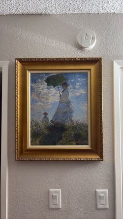 Monet Woman with Parasol Framed Print
