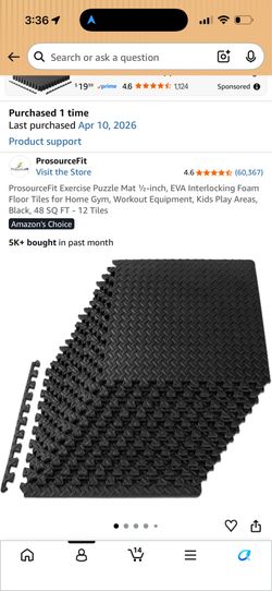 ProsourceFit Puzzle Exercise Mat...