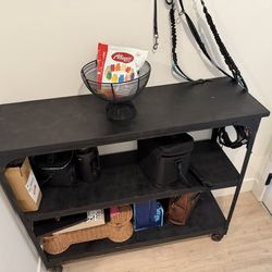World Market Industrial Rolling Console Table / Bar Cart – Black